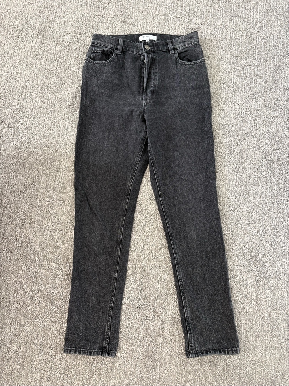 Dynamite High-Rise Washed Black Straight Leg Jeans
